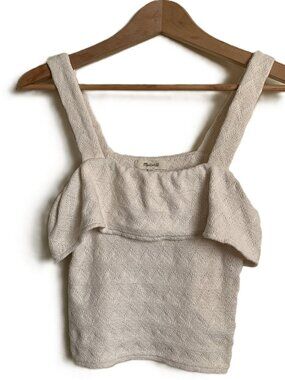 Madewell Ruffled Knit Tank Top – Cream – Size XS